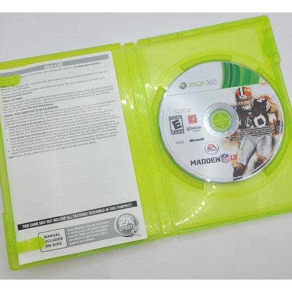 Madden NFL 12 Xbox 360 Video Game Good Used Condition Free Ship - Picture 4 of 5